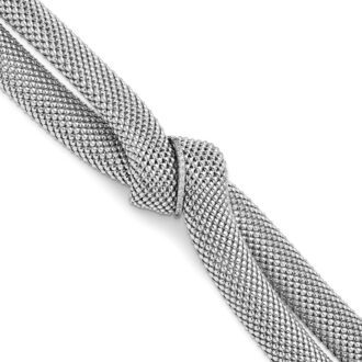 Leslie's Sterling Silver Rhodium-plated CZ Knot Bracelet